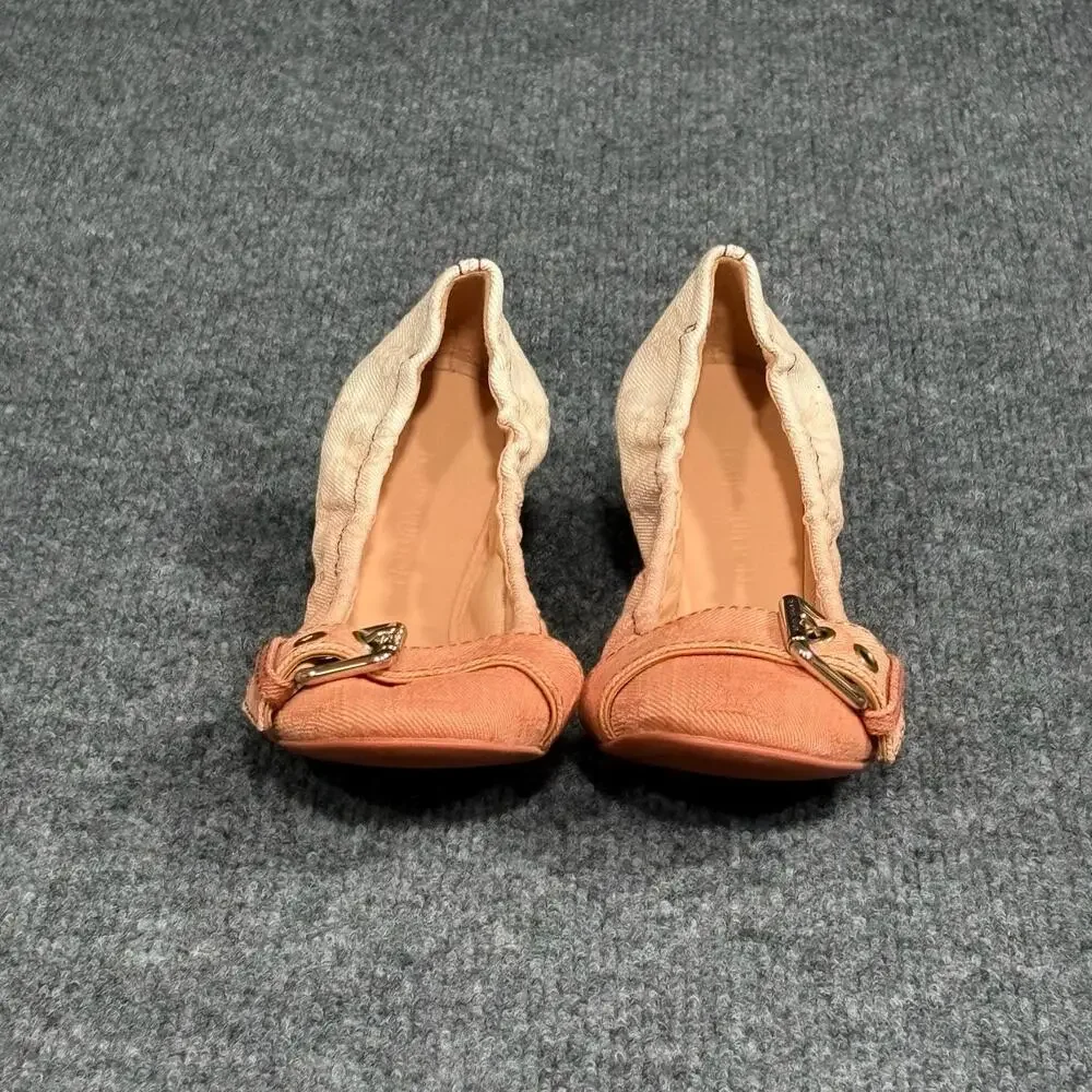 Louis Vuitton Shoes Womens 6 Two Tone Buckle Scrunch Ballet Flats Italy Ombre